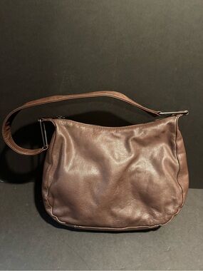 Dkny Chocolate Brown Leather Shoulder Bag